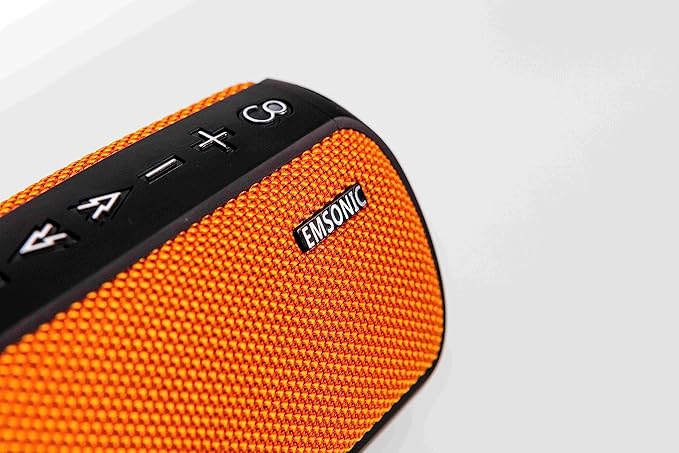 Saver By Emsonic - Portable Bluetooth Speaker, Waterproof Speaker with Carbon Monoxide Detector & FM Radio - 24-Hour Playtime, 40W Powerfull Sound & Deep Bass - Black