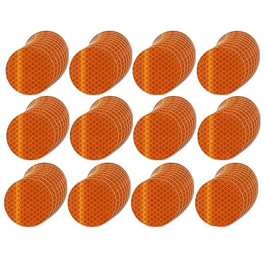 Orange Reflective Stickers 2-inch Diameter Round Reflector, Outdoor Waterproof High Visibility Warning Adhesive Tape (120 Pcs)