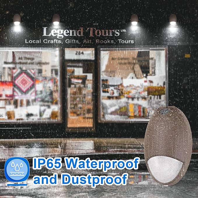 12W LED Emergency Wall Pack Light with Battery Backup Photocell Sensor, Self Test Diagnostics, Commercial Outdoor Exterior Aluminum Emergency Light, IP65 Wet Location, 120-277VAC UL Listed (2 Pack)