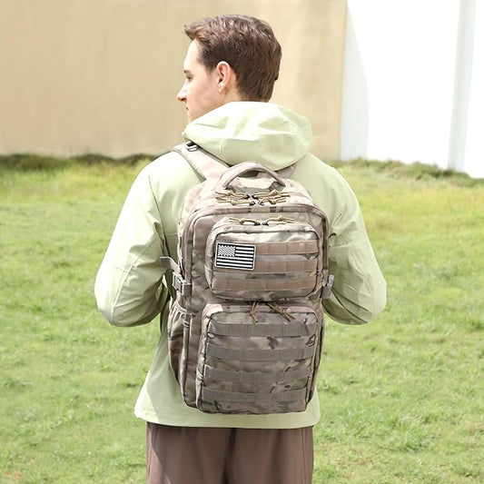 Wotony Military Tactical Backpack for Men Waterproof Daypack 3 Day Assault Pack Molle Bag with Water Bottle Holder