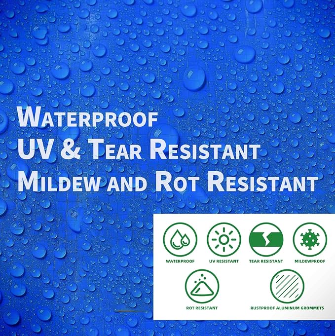 5 in a Pack, Maximize Value, Minimize Cost, Multipack Advantage with Budget-Friendly Poly Tarps, 2.5 Mil Cheap Large Light Tarp, Multipurpose Waterproof Protective Cover, 6x8 Feet, Blue