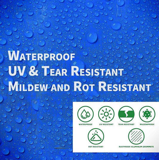 5 in a Pack, Maximize Value, Minimize Cost, Multipack Advantage with Budget-Friendly Poly Tarps, 2.5 Mil Cheap Large Light Tarp, Multipurpose Waterproof Protective Cover, 6x8 Feet, Blue