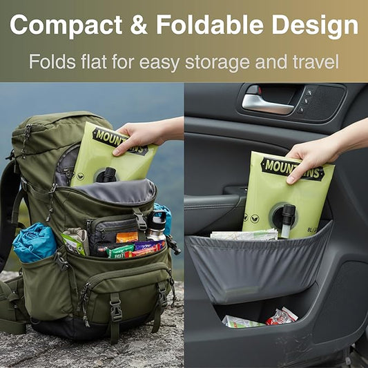 Camping Water Container 2 Gallon Collapsible Water Jug with Spout - Reusable BPA Free Plastic Flasks, Foldable Empty Gallon Jug for Water Storage, Water Bag for Outdoor Hiking Emergency Prep (2 Pack)