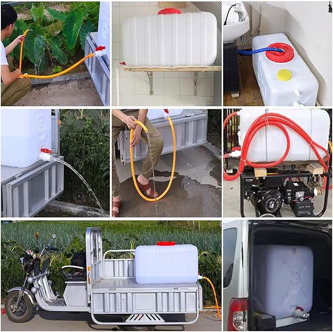 Water Storage Containers for Camping, Large Capacity Water Tank with Spigot Cap, Portable Camping Water Carrier for Emergency Hiking Fishing Driving Travel(Size:25L/6.6gallon,Color:White)