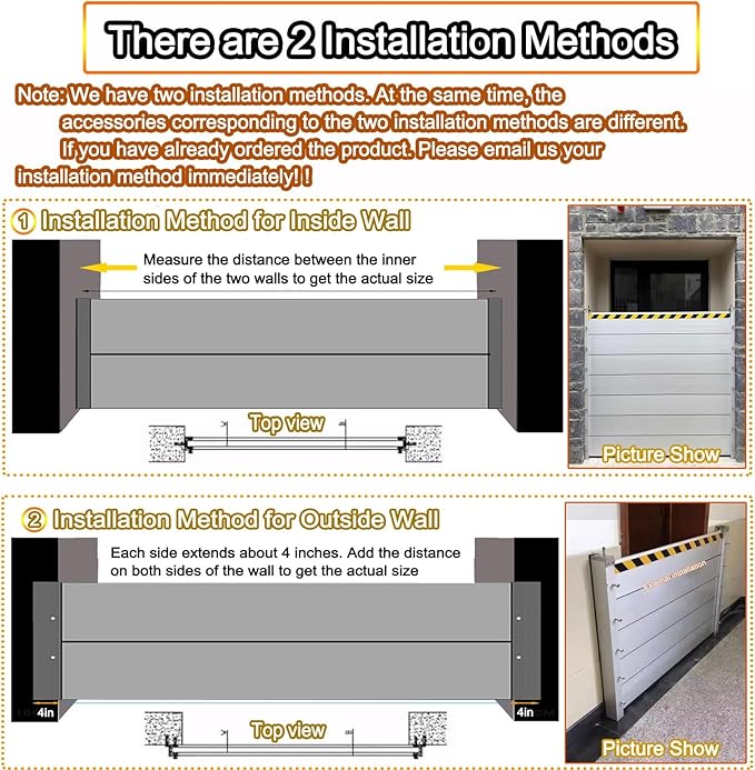 Basement/Garage Door/Home/Doorway Flood Protection Barriers, 3/4/5/6/7/8/9/10/11/12/13ft Long Reusable Detachable Aluminum Flood Panel Shield, Water Prevention System Stopper Guard(H 2.6ft(80c