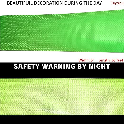 Industrial Reflective Tape Green 6 inch Wide, Outdoor Waterproof High Visibility Safety Warning Reflector Sticker Strips (68 feet)