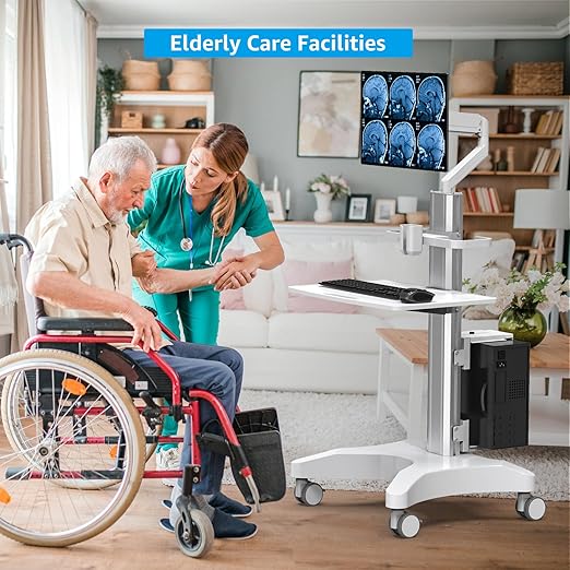 Medical Trolley Cart with Monitor Mount & Oral Scanner Holder – Height-Adjustable Mobile Workstation for Dental Clinics, Hospitals & Beauty Salons