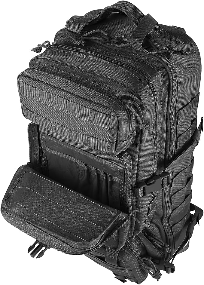 MAXPEDITION Gyrfalcon Backpack (Black) 36L Tactical Backpack with Detachable Waist Pack, MOLLE Internal Frame Rucksack, Military Survival Pack, Bug Out Bag, PT1054B