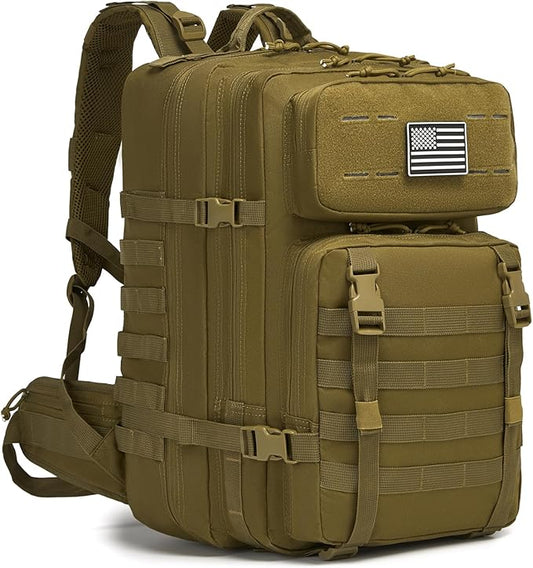 Tactical Backpack for Men, Water Resistant 45L Military Backpack, for Hiking, Camping, Gym with Molle System