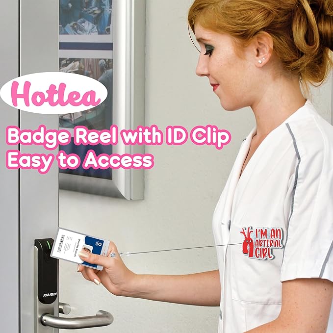 I'm an Arterial Girl Badge Reel with Alligator Clip Funny ID Badge Holders Cute RN LPN CNA MA PCT Badge Buddy Nursing Medical Students Nurse Accessories for Work
