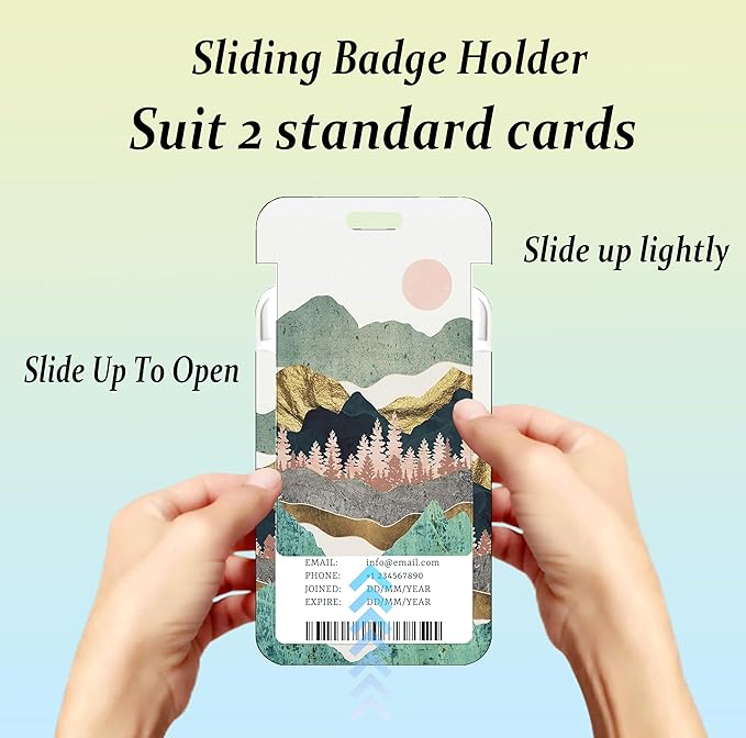 Badge Holder Lanyard Sunrise Mountain ID Card Holders Detachable Name Tag Clips Cute Funny Nurse Teacher Office Gifts Women Man Badge Holder (Sunrise)