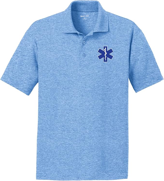 EMS Star of Life Logo Chest Print Textured Polo Shirt