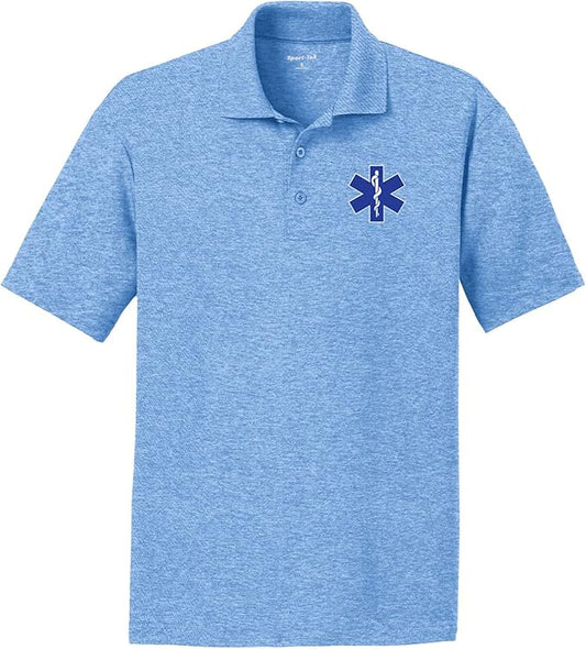 EMS Star of Life Logo Chest Print Textured Polo Shirt