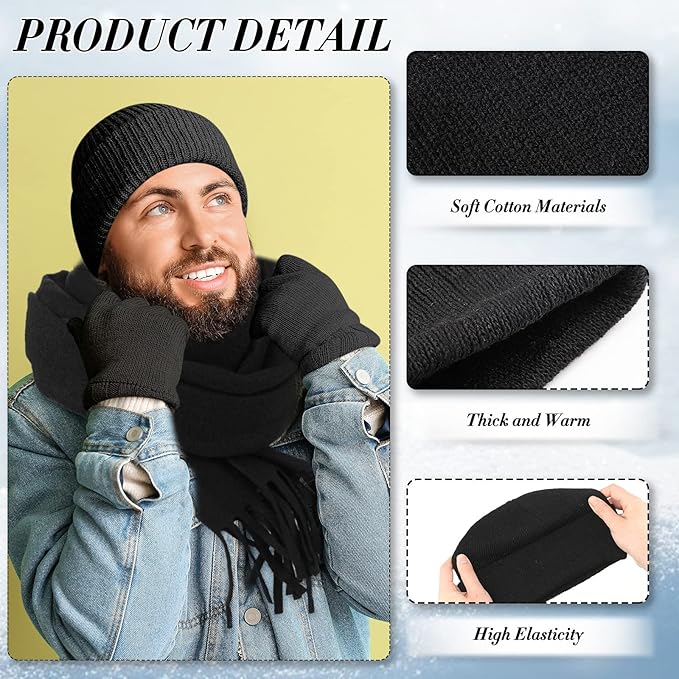 Unittype 300 Pcs Winter Homeless Care Supplies Bulk - Beanies Caps Gloves Scarves Set for Community Charity Church Donation
