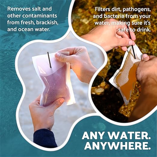 OTS Osmo Combo Pack (1 Seal & 1 Waterdrop) – Portable Survival Gear Water Filtration System, Forward Osmosis Desalination Kit for Backpacking, Hiking, Camping, and Emergency Preparedness