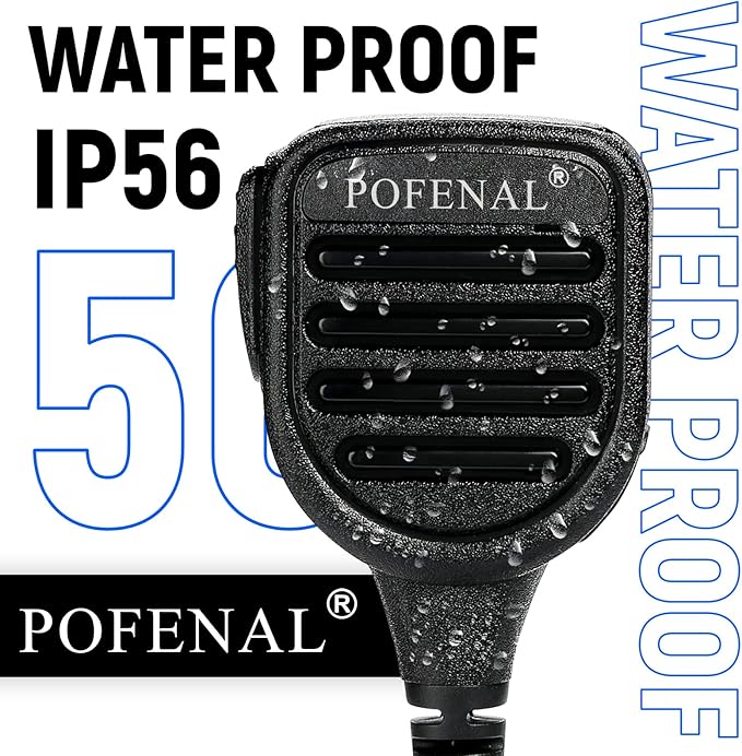 Waterproof Motorola Radio Speaker Mic for XPR3500e/XPR3300e - Remote Shoulder Microphone with 3.5mm Jack & Noise-Canceling, DMR Radio Accessories(Black)