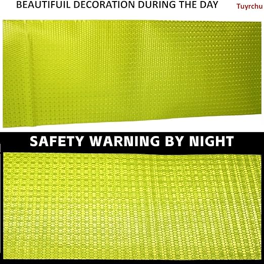Fluorescent Yellow Reflective Tape Outdoor Waterproof 12 inch Wide, High Visibility Warning Safety Industrial Marking Tape (10 feet)