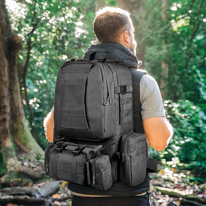CVLIFE Tactical Backpack Military Army Rucksack 60L Large Assault Pack Detachable Molle Bag…