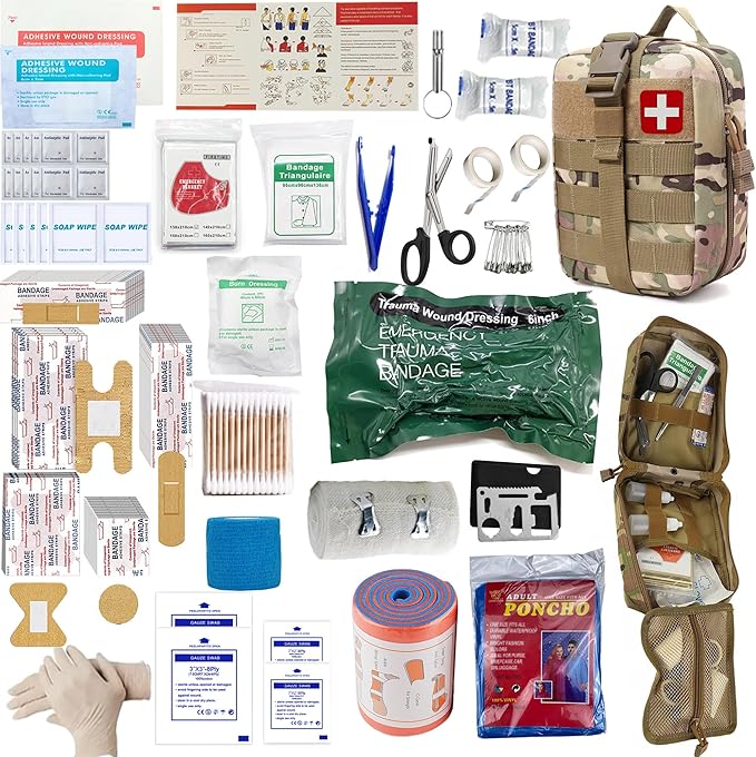 Universal IFAK Trauma First Aid Kit Molle Pouches Emergency Survival Kit Suitable for Home, car, Travel, Camping, Hiking, Sports, Outdoor Emergencies-Quick Response First Aid Essentials(CP)