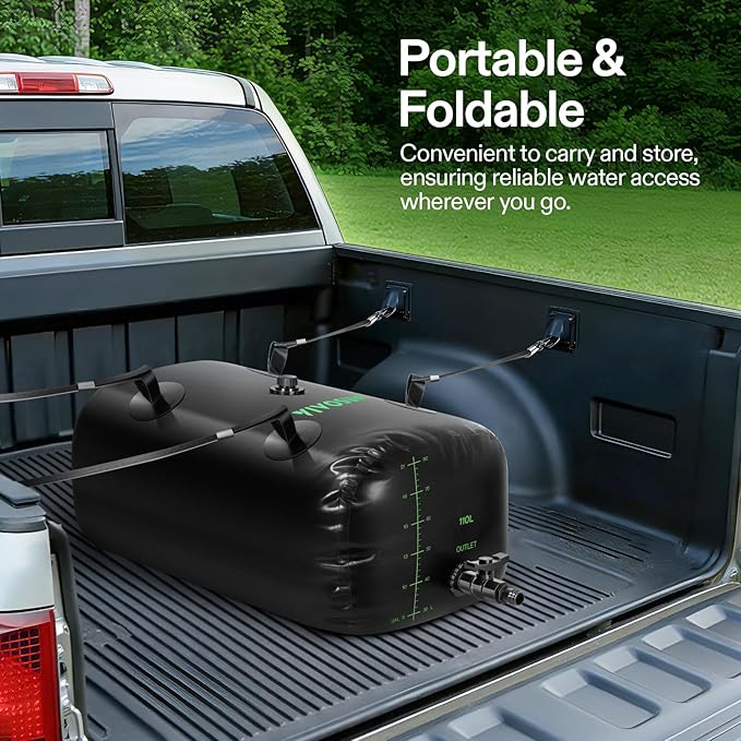 VIVOSUN 110 L/30 Gal Water Storage Bladder, Foldable and Portable Water Tank, Water Storage Bag Containers for RV, Camping, Garden, Irrigation, Drought Resistance, Firefighting