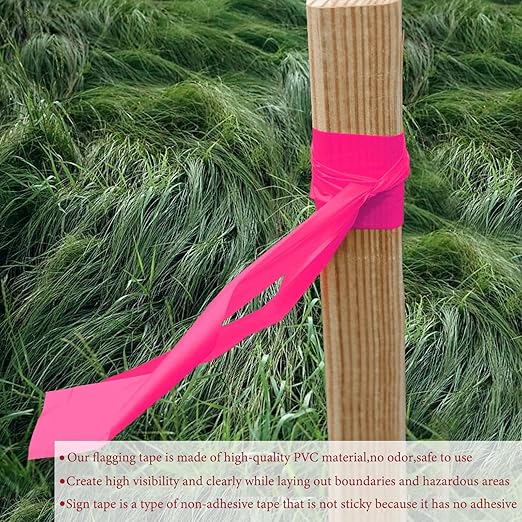 GEYYANG Flagging Tape,3.35 Mil Thick,8 Assorted Colors,1-3/16" x 98ft(Total 787ft) - Neon Marking Tape for Survey Boundaries, Trees and Hazardous Areas - Weatherproof and Fade-Resistant