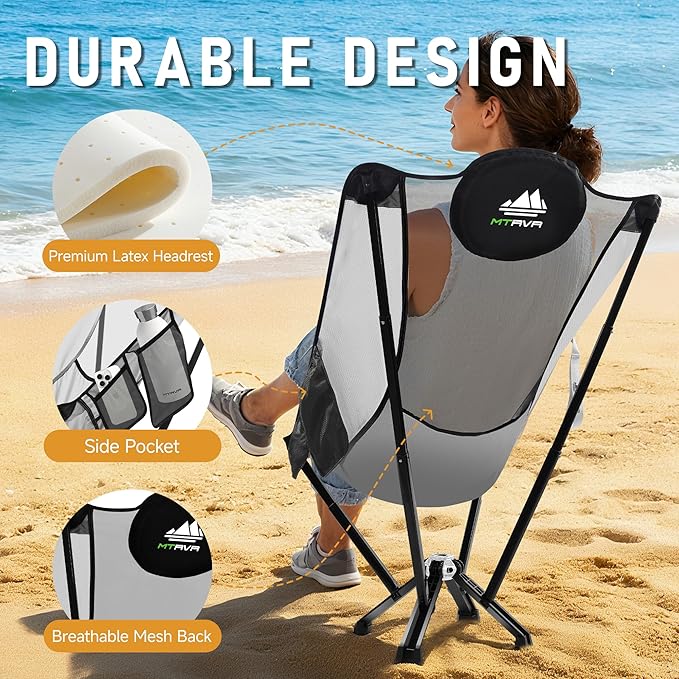 High-Back Camping & Indoor Chair — Full Back Support for Long Sitting, Stable Aluminum Frame, Anti-Slip Feet, Folding Chair for Home, RV & Outdoor Use