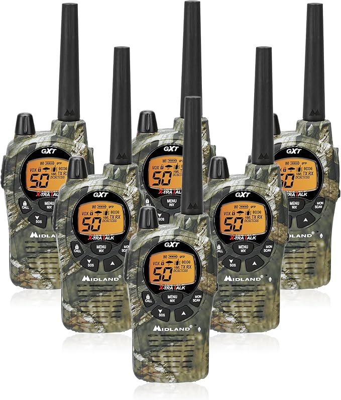 Midland GXT1050VP4 GMRS Radios - 6 Pack Bundle w/Headsets and Chargers