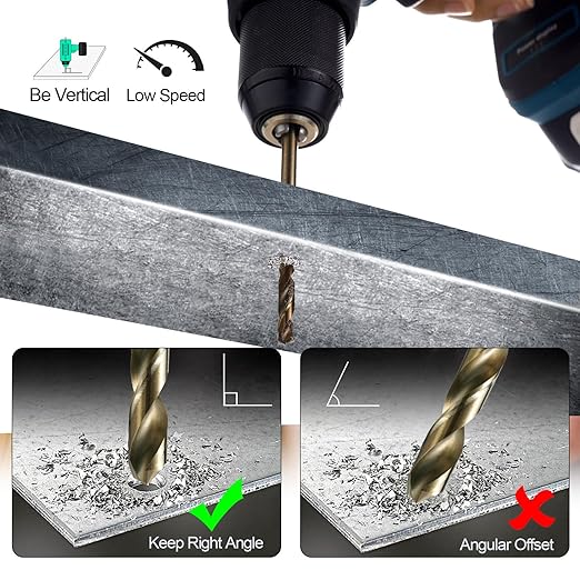 Cobalt Drill Bit Set for Hardened Metal and Stainless Steel, 99Pcs M35 High Speed Steel Twist Jobber Metal Drill Bits 1/16"-3/8", with Plastic Index Storage Case