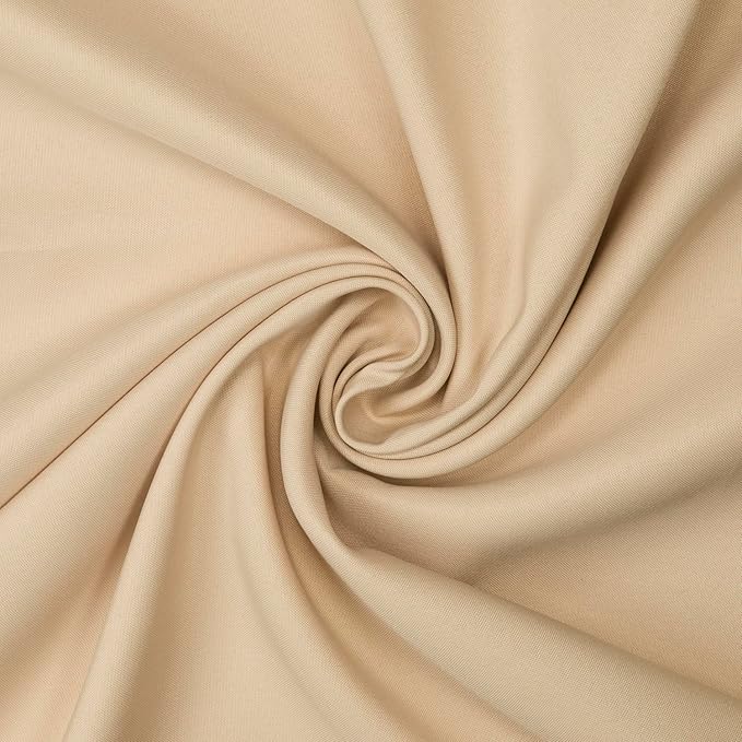Gee Di Moda Round Tablecloth - 120 Inch Beige Round Table Cloth for 60 to 96 Inch Round Tables - Heavy Duty Washable Fabric - for Buffet Table, Holiday Party, Dinner, Wedding & Baby Shower