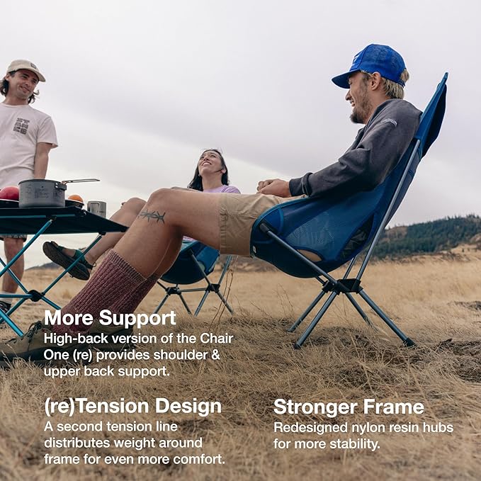 Helinox Chair One Highback (re) High-Performance Camping Chair,2.6lbs, Camping Chairs High Back, Packable, Portable, Camping, Hiking, Travel, Blue Block