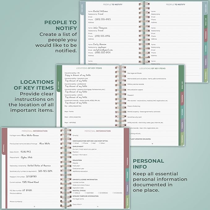 Clever Fox When I Die Planner With Pockets for Documents – End-of-Life Organizer Binder for Important Personal Info & Final Wishes (Blue Surf)