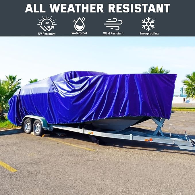 Kesfitt Tarp Heavy Duty Waterproof 12x16FT,16 Mil Thick Tarps Tear&Fade Resistant,UV Resistant,Poly Tarp Cover with Grommets and Reinforced Edges for Outdoor Camping Pools Boat Car(Blue/Brown)