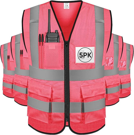 TICONN Reflective Safety Vest High Visibility Class II Mesh Vest for Women & Men Meets ANSI Standards
