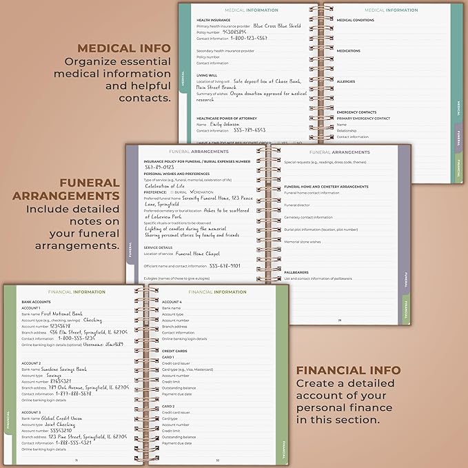 Clever Fox When I Die Planner With Pockets for Documents – End-of-Life Organizer Binder for Important Personal Info & Final Wishes (Brown)