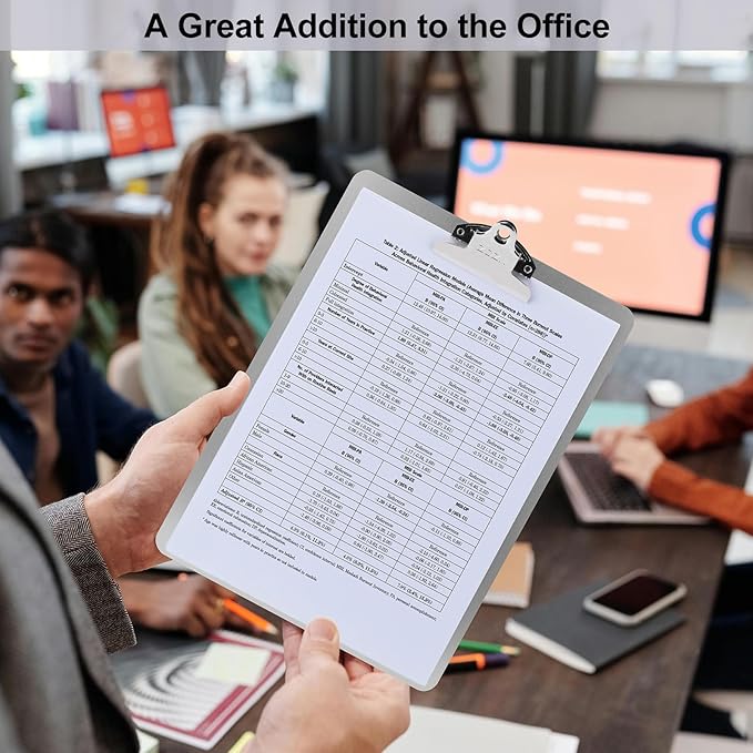 ZCZN Metal Clipboard, 24 Pack Heavy Duty Aluminum Clipboards 12 x 9 Inches, A4 Letter Sizer Document Holder with High Capacity Clip, Suitable for School, Office, Jobsite or Medical Staff, Silver