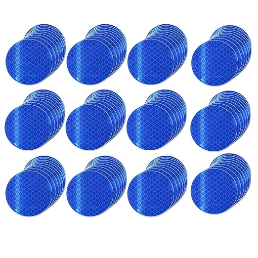 Blue Reflective Stickers 2-inch Diameter Round Reflector, Outdoor Waterproof High Visibility Warning Adhesive Tape (120 Pcs)