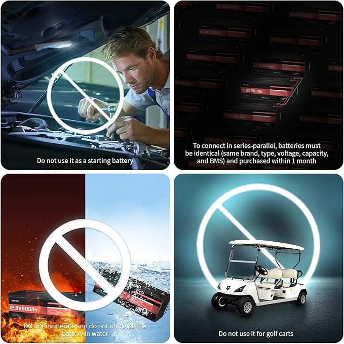 12V 600Ah LiFePO4 Battery, Built-in 200A BMS, 7680Wh Energy 10000+ Deep Cycles Rechargeable 12 Volt Battery Perfect for RV, Solar System, Off Grid, Home Energy Storage