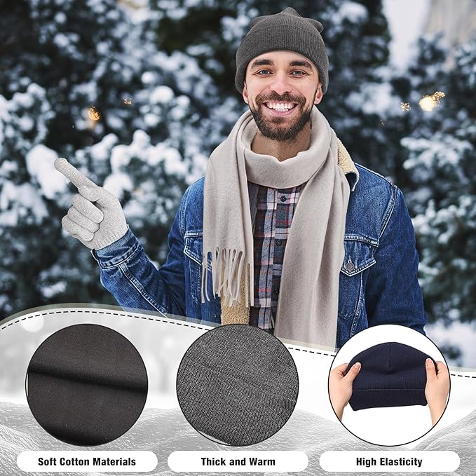 Unittype 300 Pcs Winter Homeless Care Supplies Bulk - Beanies Caps Gloves Scarves Set for Community Charity Church Donation