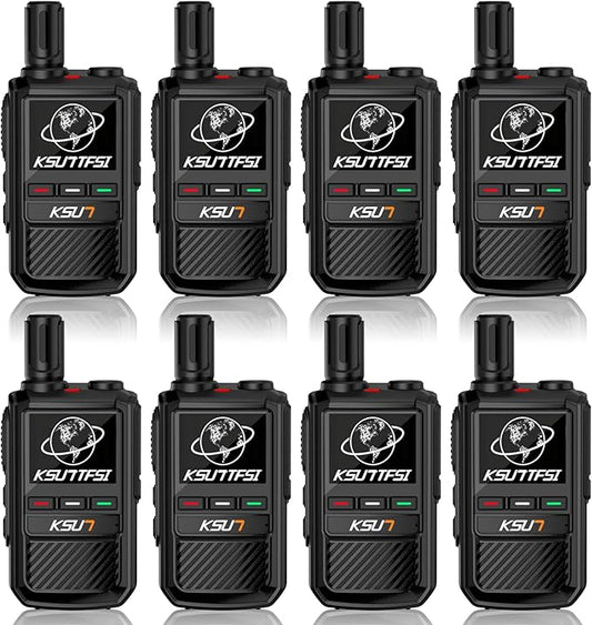 Lifetime Free Global Rapid Walkie Talkies Unlimited Range Nationwide PTT 4G LTE PoC Long Range Two Way Radio 5000 Miles Long Distance with Flashlight for Family,Outdoor,Logistics (8 Pack with SIM)