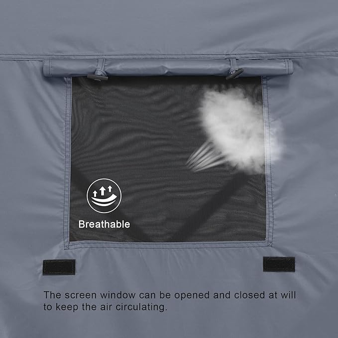 MASTERCANOPY Wind Screen Side Panel with Window for 12x12 Escape Screen Shelter Canopy Tent - Weatherproof, UV Resistant Sun Shade Attachment Accessory (Beige, 1 Pack)