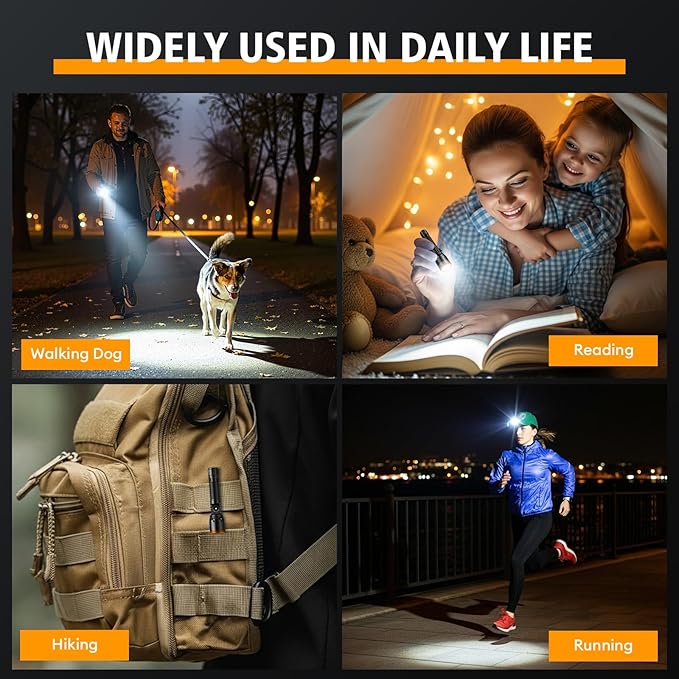 LETMY Small Rechargeable Flashlights Powerful, Zoomable Mini Flashlights High Lumens with Clip, 3 Modes&Memory Function LED Tactical Flashlight, Pocket EDC Flash Lights for Home Camping Emergency Gift