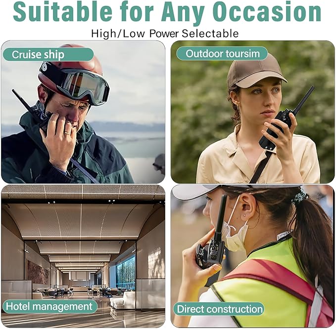 KETELESE KP01 Professional/Business Walkie Talkies, Programmable Walkie Talkies with Earpiece, Rechargeable, Two-Way Radio Set, for Camping Hiking Skiing(2 Pack), Black