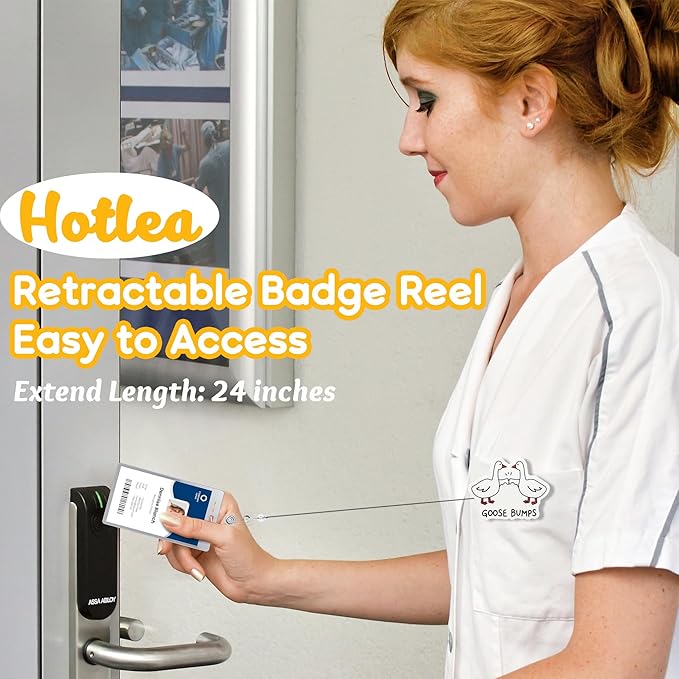 Goose Bumps Badge Reel with Alligator Clip Funny ID Badge Holders Cute RN LPN CNA MA PCT Badge Buddy Nursing Medical Students Nurse Accessories for Work