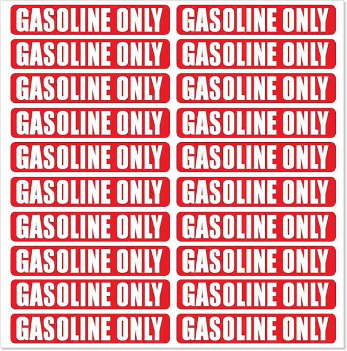 20PCS Gasoline Fuel Only Stickers for Oil Gas Can Sign Truck Boat Decals Car Labels Fuel Tank 3.25 X 0.75 Inch