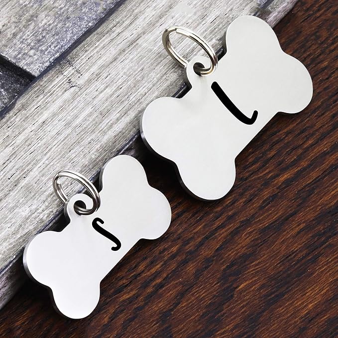 Ultra Joys Personalized Dog Tags for Pets - Durable Stainless Steel Customizable Dog Cat ID Tags - Dog Tags for Safety Optional Engraved on Both Sides -Birth Flower Dog Tag Small, Silver