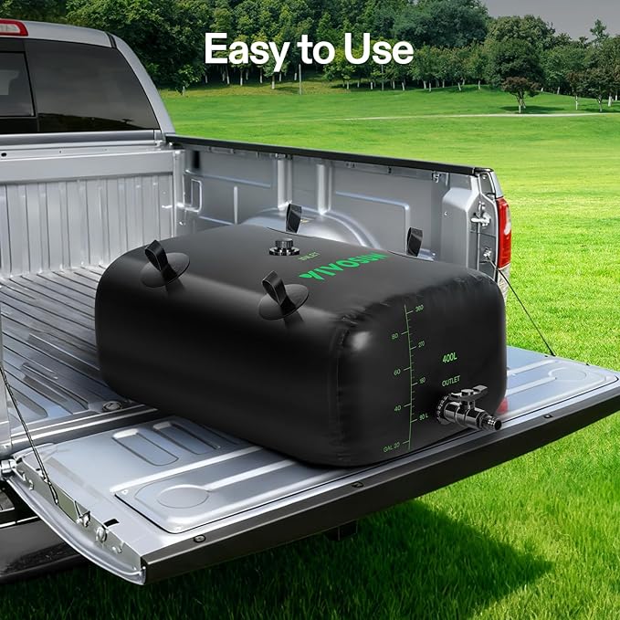 VIVOSUN 400 L/106 Gal Water Storage Bladder, Foldable and Portable Water Tank, Water Storage Bag Containers for RV, Camping, Garden, Irrigation, Drought Resistance, Firefighting