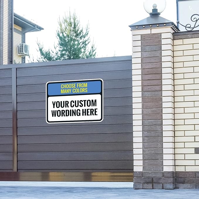 Custom Personalized Signs For Home, Office, Business, Delivery, Decor, Indoor/Outdoor Use Black Border Sign, 18x24 Aluminum Inches, Rust Free .063 Aluminum, Fade Resistant, Made in USA