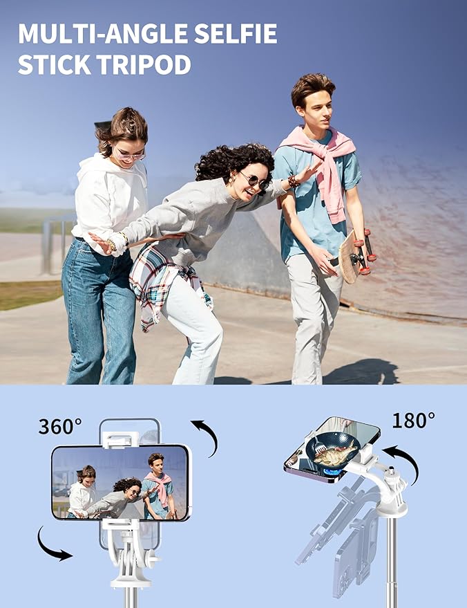 71" Selfie Stick, Smartphone Tripod Stand All-in-1 with Remote, Travel Tripod for iPhone, Extendable Cell Phone Tripods for Selfie/Video Recording/Photo/Live Stream/Vlog