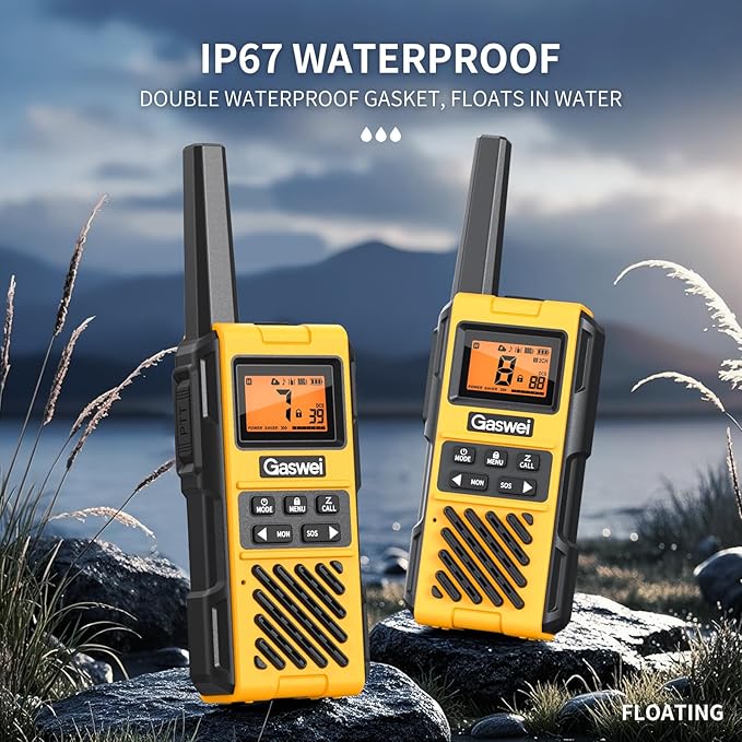 G1pro+ IP67 Waterproof Walkie Talkies Long Range for Adults, Heavy Duty Two Way Radio with FM Radio,VOX,SOS & NOAA Weather Alerts,USB-C Rechargeable