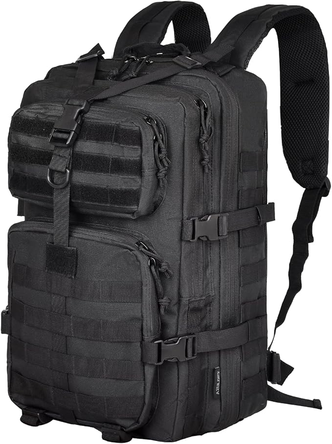 40L Military Tactical Backpack for Men, Tactical Laptop Backpack with Molle Waterproof, Army 3 Days Assault Pack & Bug Out Bag for Hiking (09-Black)